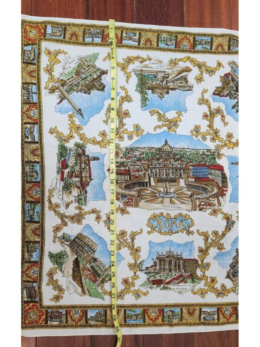 Vintage Roma Italy Scenic Square Scarf Made In Italy 100% Polyester Travel Print - Picture 8 of 9